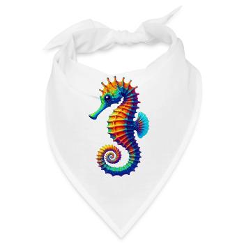 Seepferdchen - Bandana - Weiß - Vorne