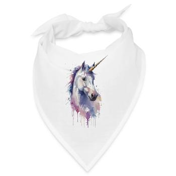Ätherisches Einhorn - Aquarell - Bandana - Weiß - Vorne