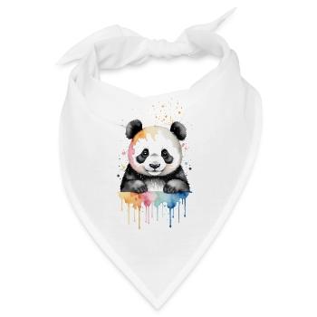 Verspieltes Panda Aquarell - Bandana - Weiß - Vorne