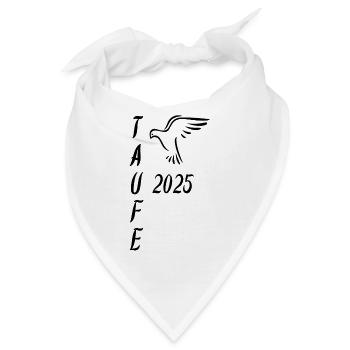 Taufe 2025 Taube landend Taufgeschenk Dekoideen - Bandana - Weiß - Vorne