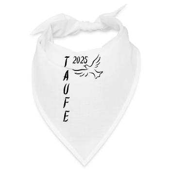 Taufe 2025 Taube auffliegend Taufgeschenk - Bandana - Weiß - Vorne