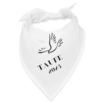 Taufe 2025 Taube hinabschwebend Taufgeschenk 2025 - Bandana - Weiß - Vorne