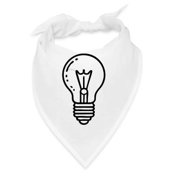 Glühbirne Idee - Bandana - Weiß - Vorne