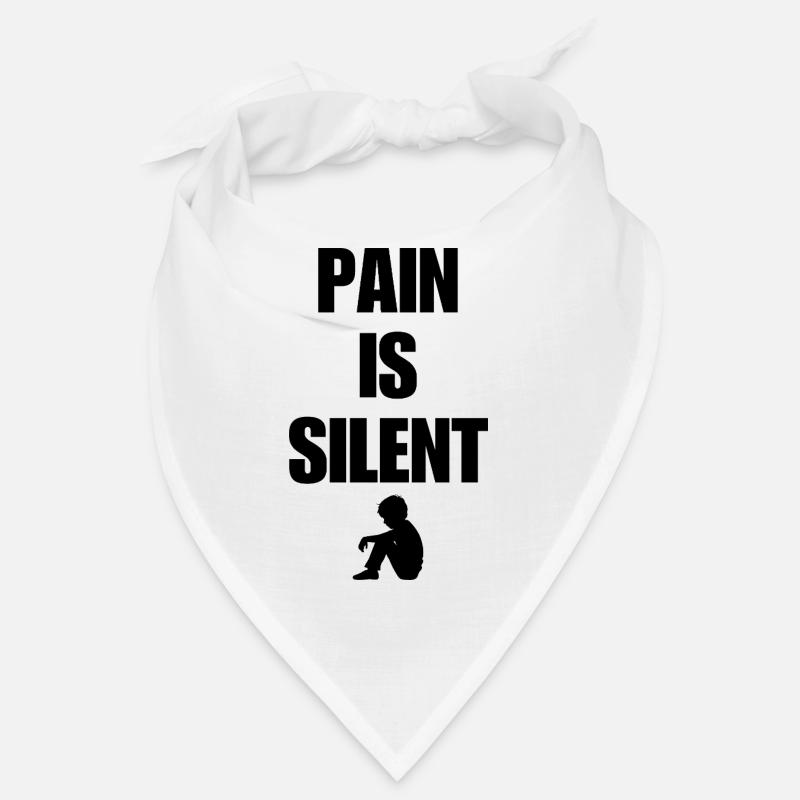 DOULEUR EST SILENCIEUSE BOI - Douleur et dépression - Bandana - blanc