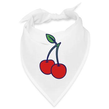 Kirschen - Bandana - Weiß - Vorne