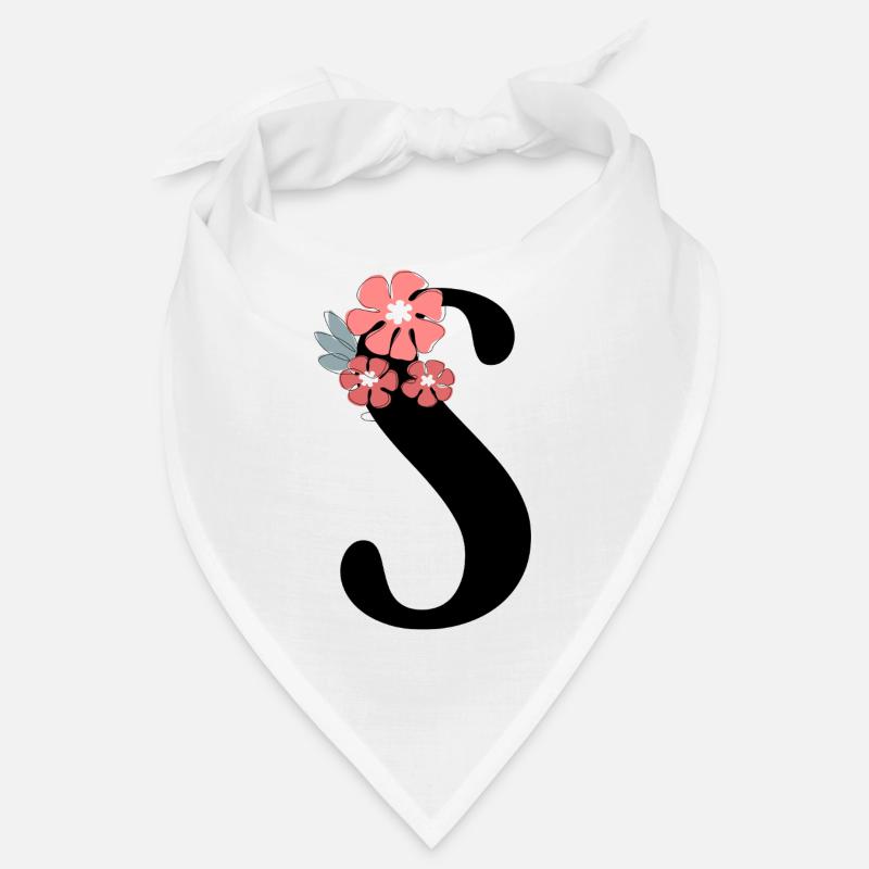 Buchstabe S Minimalistische Blumen Bandana