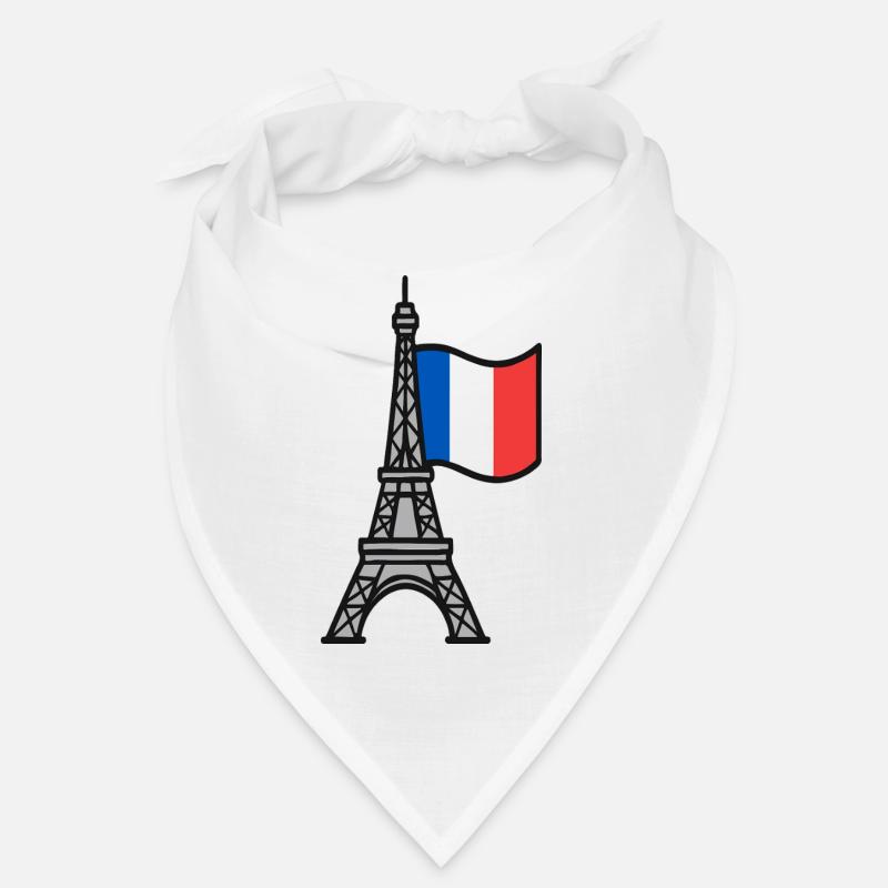 Tour Eiffel avec drapeau français Bandana