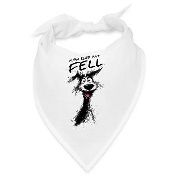 Mein Kind hat Fell – Skizzenhund Cartoon - Bandana - Weiß - Vorne