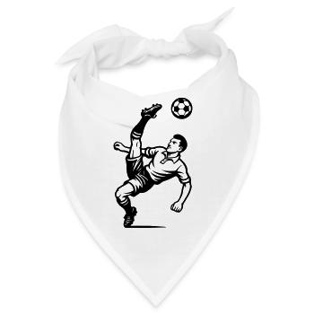 Fallrückzieher Fussballer - Bandana - Weiß - Vorne