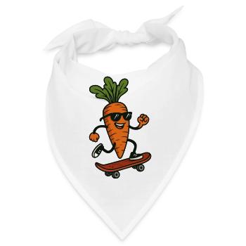 Kickflip-Karotte: Die coole Knolle auf Rollen - Bandana - Weiß - Vorne