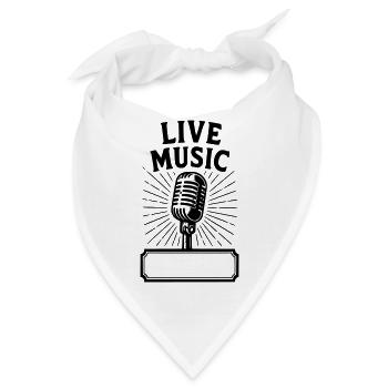 Live-Musik Mikro - Bandana - Weiß - Vorne