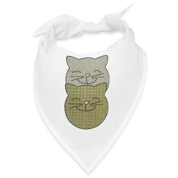 Verspielte Katzenmotive  - Bandana - Weiß - Vorne