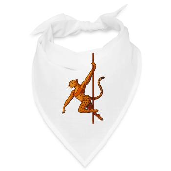 Pole Dance Leopardin Poledancerin Geschenk - Bandana - Weiß - Vorne