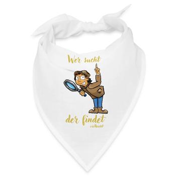 Detektiv Illustration - Bandana - Weiß - Vorne