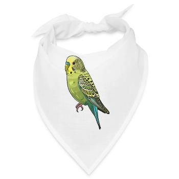 Virale Wellensittichillustration - Bandana - Weiß - Vorne