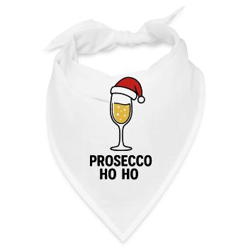 Prosecco Ho Ho – Weihnachtlicher Prosecco Pullover - Bandana - Weiß - Vorne