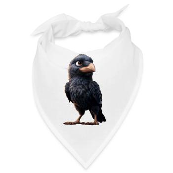 Rabe Krähe Vogel Rabenkrähe Dohle Schwarze Raben - Bandana - Weiß - Vorne