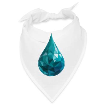 Wassertropfen - Cooles Low Poly Logo - Bandana - Weiß - Vorne
