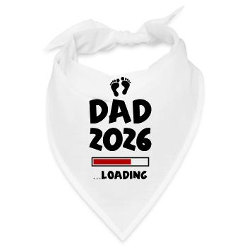 Dad 2026 Loading Papa Baby - Bandana - Weiß - Vorne
