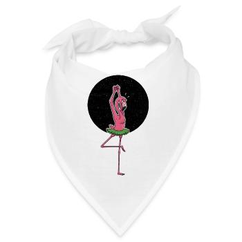 Ballerina Flamingo mit Tutu - Bandana - Weiß - Vorne
