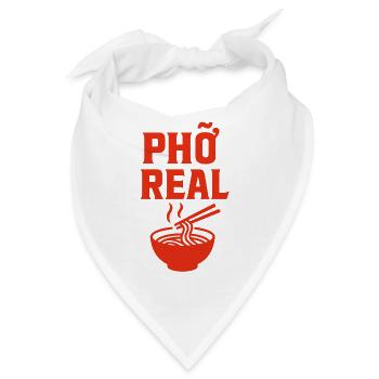 Pho Real – Lustiges Asia Food Design - Bandana - Weiß - Vorne