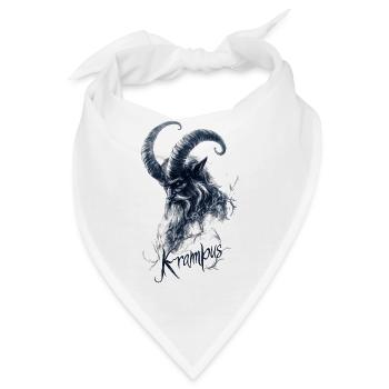 Krampus – düsteres Schwarz-Weiß Design, Brauchtum - Bandana - Weiß - Vorne