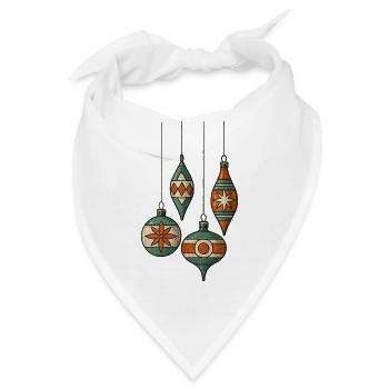Weihnachtskugeln - Frohe Weihnachten - Bandana - Weiß - Vorne