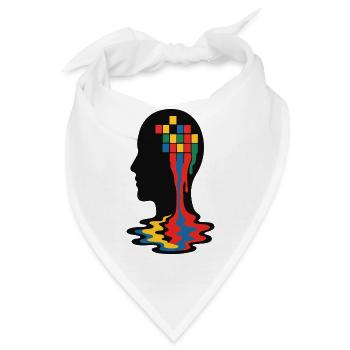 Vivid Mind Mosaik Silhouette - Bandana - Weiß - Vorne