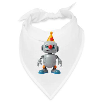 Kleiner Roboter mit Partyhut - Bandana - Weiß - Vorne