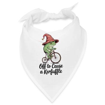 Ab, um einen Aufruhr zu verursachen – Süßes Frosch-Memeshirt - Bandana - Weiß - Vorne