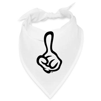 Erhobener Zeigefinger (Finger / Linke Hand / 1C) - Bandana - Weiß - Vorne