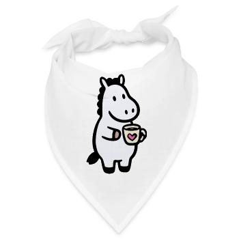 HerzHippo Kaffee Begleiter - Bandana - Weiß - Vorne