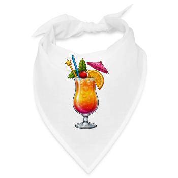Tropischer Cocktail Flair - Bandana - Weiß - Vorne