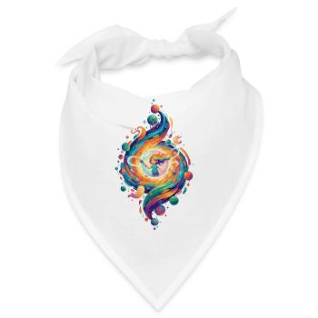 Kosmosfarben Wirbel Regenbogen Kunst Kindisch Spaß - Bandana - Weiß - Vorne