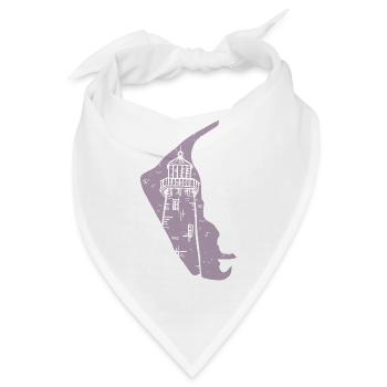 Amrum Nordsee Leuchtturm Silhouette Grunge - Bandana - Weiß - Vorne