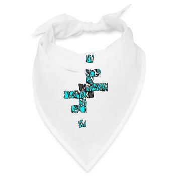 Zerbrochener Diamant in Blau - Bandana - Weiß - Vorne