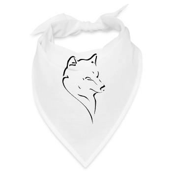 Wolfskopf Linienstudie - Bandana - Weiß - Vorne