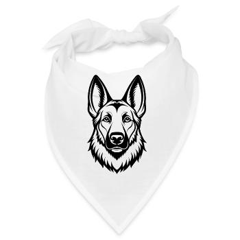 Deutscher Schäferkopf - Bandana - Weiß - Vorne