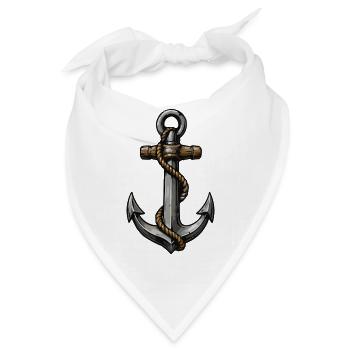 Anker Tau Maritime Stil - Bandana - Weiß - Vorne