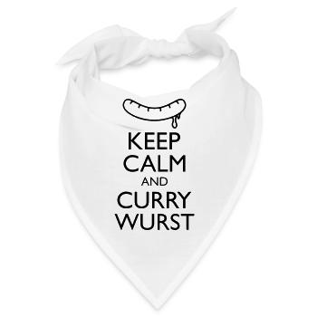 Keep calm and Curry Wurst - Bandana - Weiß - Vorne