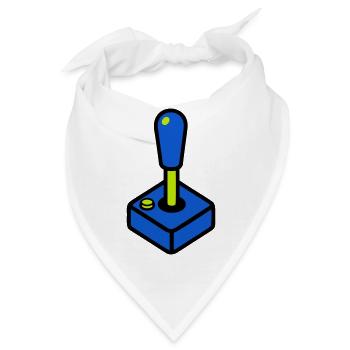 Retro Arcade Joystick Grafik - Bandana - Weiß - Vorne