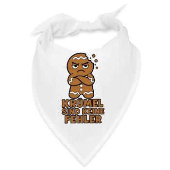Krümel sind keine Fehler – Lebkuchenmann Shirt - Bandana - Weiß - Vorne