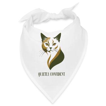 Quietly Confident – Selbstbewusste Katze - Bandana - Weiß - Vorne