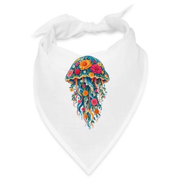 Bunte Quallen-Strandleben Meeresbiologie Kunst - Bandana - Weiß - Vorne