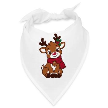 Süßes Weihnachtsrentier – Rentier Weihnachten - Bandana - Weiß - Vorne