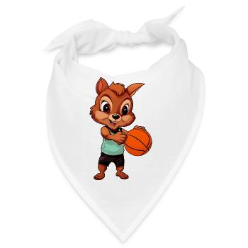 Basketballer Eichhörnchen - Bandana - Weiß - Vorne