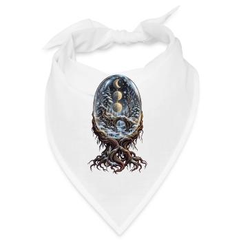 Mondphasen-Wurzel in magischer Schneekugel - Bandana - Weiß - Vorne