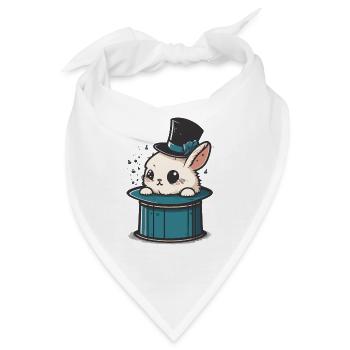Skurriler Hase mit Zauberhut: Ein bezaubernder Hase - Bandana - Weiß - Vorne
