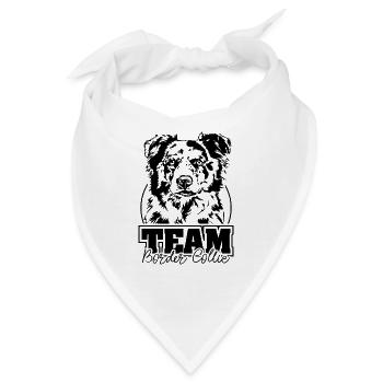 TEAM BORDER COLLIE Hütehund Agility Hundesport - Bandana - Weiß - Vorne