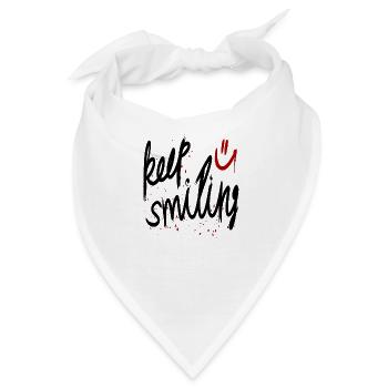 keep smiling - Bandana - Weiß - Vorne
